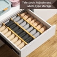 thumbnail image 6 of Adjustable Bamboo Drawer Dividers Set of 4, Expandable Organizer for Kitchen Utensils, Clothing, Office Supplies, and Home Storage (Fits 17 to 22 Inch Drawers), 6 of 7