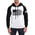 thumbnail image 3 of GIPQJK Men's Graphic Hoodies American Flag Print Hooded Sweatshirts Multicolor Panel Pullover Tops Casual Loose Usa Flag Patriotic Hoodies Sweatshirts with Pockets,White L, 3 of 6