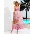 thumbnail image 3 of OYang Women's Maternity Dresses Boho Strapless Summer Casual Floral Maxi Dress Pink-M, 3 of 7