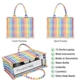 thumbnail image 2 of Large Capacity Tote Bag,Colorful Striped Checkered Pattern Handbag Fashion Luxury Tote Bag,15.7"x13"x 5.1" Inches,Laptop Compatible, 2 of 6