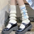 thumbnail image 6 of 1 Pair Women Leg Warmers Knitted Japan Style Women Sweet Stretchy Boot Cuffs for Yoga, 6 of 8