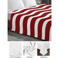 thumbnail image 6 of Red White King Size Flat Sheet, Wrinkleproof & Fadeproof Cooling Flat Bed Sheet Only, Modern Abstract Waves Water Ripple Striped Breathable Soft Bedding Top Sheets 105 x 98 Inches, 6 of 8