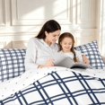 thumbnail image 4 of Manfei Checkered Art Queen Comforter Set,Geometric Plaid Comforter Sets Queen,White Navy,Reversible,3-Piece,1 Comforter and 2 Pillowcases,3-Piece,1 Comforter and 2 Pillowcases, 4 of 7