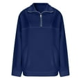 thumbnail image 5 of FAWUUDO Men's Hoodies Casual Pullover Hooded Sweatshirt Long Sleeve Quarter Zip Hoody Tops With Pockets Blue, 5 of 8