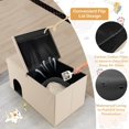 thumbnail image 5 of WoofPaw Cat Litter Box Enclosure, Hidden Litter Box Furniture Ottoman with Urine Proof Litter Mat, Flip-up Lid, Dog Proof Cat Washroom Bench Storage Cabinet, Cat Box Enclosure (Beige), 5 of 9