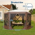 thumbnail image 2 of Pop Up Canopy 12FT - 6-Sided Instant Shelter, Beige & Khaki, for Camping/Parties/Backyard | One-Push Setup with Mosquito Netting, 2 of 8