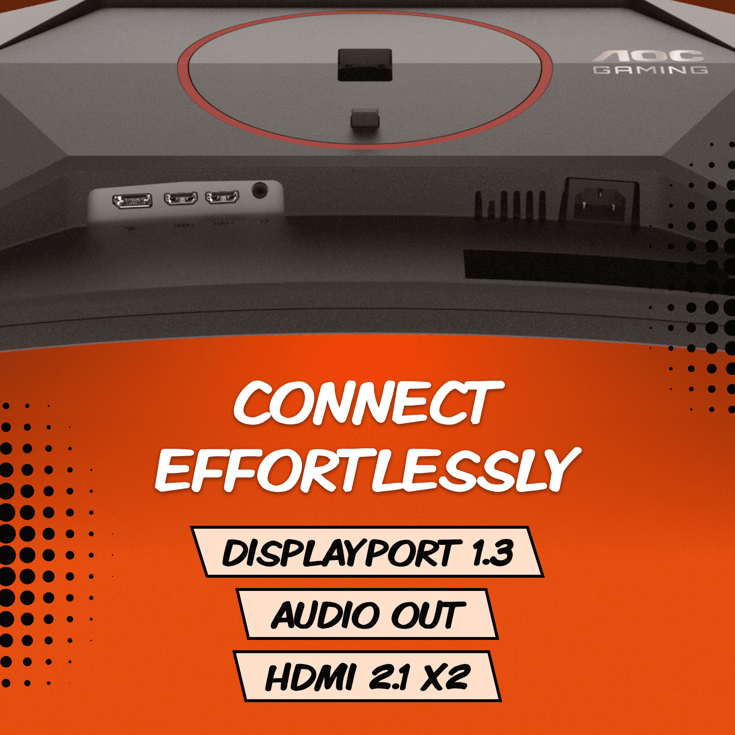 AOC CQ27G4ZH - 27" Curved QHD (2560x1440), 0.3ms,  Height Adjustable Stand, Gaming Monitor - 300hz