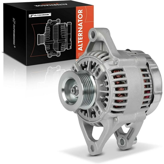 A-Premium Alternator Compatible with Jeep Wrangler 1999-2002, TJ 1999-2000, 2.5L 4.0L, 12V 81A 6-Groove Pulley Clockwise, Replace# 1210003610, 56005684AB