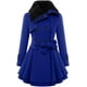 thumbnail image 1 of Abrigos de invierno para mujer con forro de sherpa, gabardina cruzada, abrigo largo de cuello alto con bolsillos, abrigo de invierno con cinturón, 1 of 5