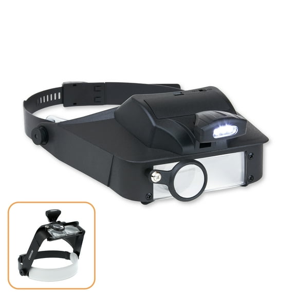 Carson LumiVisor LED Lit Head Visor Magnifier 2x/3x/5x/6x Magnifying Glass (LV-10)