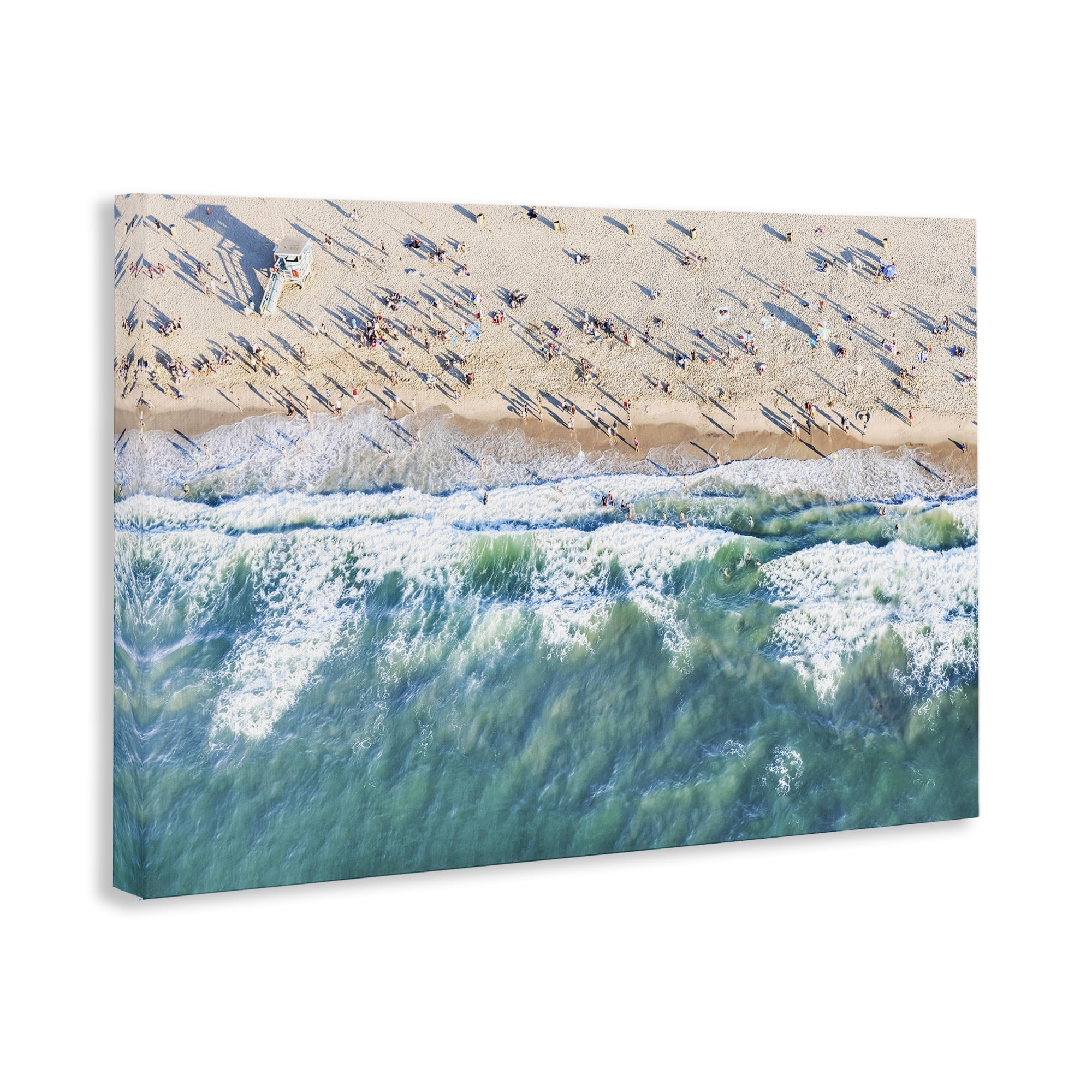 Stupell Industries Aerial Tide Beach Foam Nautical & Beach Photography Wrapped Canvas Art Print Wall Art, 36 x 24