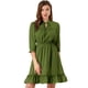 thumbnail image 1 of Día de San Patricio Vestido Corto De Gasa Con Dobladillo Con Volantes Y Manga 3/4 Para Mujer Ejército verde M, 1 of 6