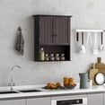 thumbnail image 4 of ZYPPP 28" H x 23.5" W Wall Mount Medicine Cabinets with Adjustable Shelf and 2-Door for Bathroom Laundry Living Room-Brown, 4 of 8
