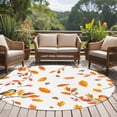 thumbnail image 4 of Round Rug 5Ft Washable Non-Slip, Orange Leaves Fall Circle Area Rugs for Living Room Bedroom, Branches Birds Pine Cones Indoor Floor Mats Carpet Runner for Home Decor Aesthetic, 4 of 8