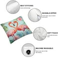 thumbnail image 4 of Nawypu Flamingos Throw Pillow Cover Set of 2, Tropical Leaves Flowers Bird Pillowcase Soft Home Decorative Pillow cases Double Sided Cushion Covers for Indoor Outdoor Bedroom and Car, 4 of 6