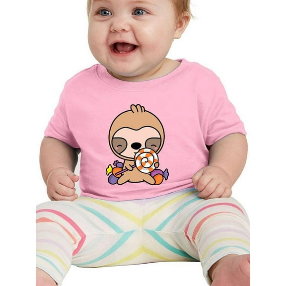 Cartoon Sloth W Candy T-Shirt Infant -Image by Shutterstock,  12 Months