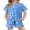 Blue Star, variant on Arshiner Girls Pajamas Set Short Sleeve Sleepwear Summer Lounge Set Soft Pjs for Kids