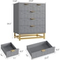 thumbnail image 3 of EastVita Modern 5 Drawer Dresser Wide Chest with Gold Metal Legs and Handles Wood Storage Organizer for Bedroom Living Room Hallway Grey, 3 of 6