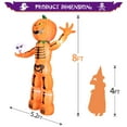 thumbnail image 2 of Decoraciones Inflables de Calabaza con Esqueleto de Halloween DeeKom 8 Pies con Luces LED para Exteriores, 2 of 7