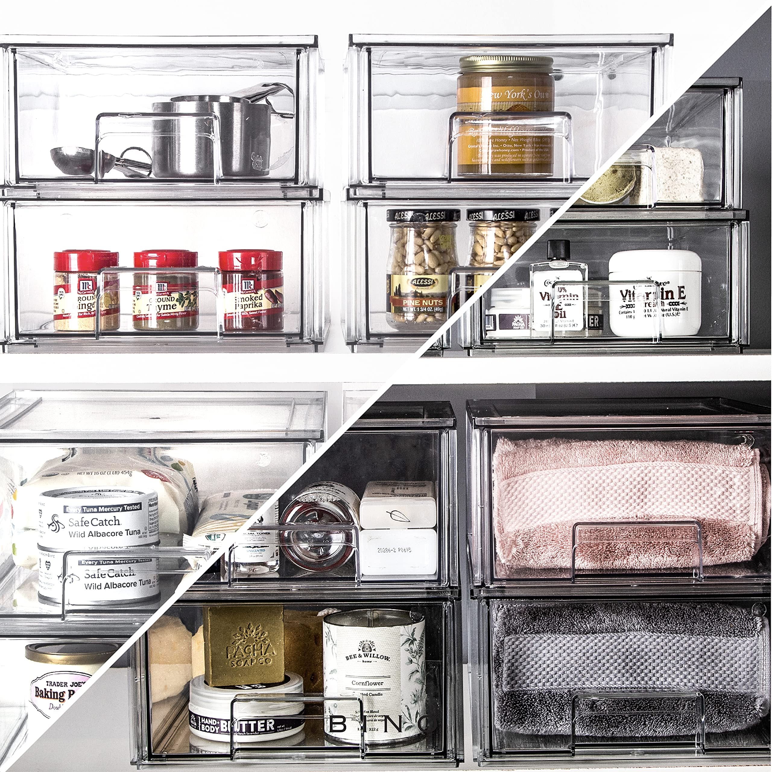 BINO | Stackable Storage Drawers, Small | THE CRATE COLLECTION | Storage Bins With Drawers Bathroom Organizers and Storage Organization and Storage Under Sink Organizer Vanity Cabinet Home