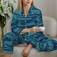 thumbnail image 4 of Goofa Turtles and Waves Printed Women’s 2 Piece Pajama Set Super,Pajamas Women's Long Sleeve Sleepwear Soft Button Down Loungewear Pjs Lounge Set Nightwear-X-Large, 4 of 9