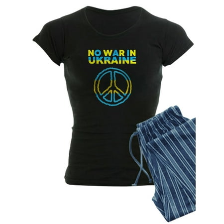 

CafePress - No War In Ukraine Support American Ukraini Pajamas - Women s Dark Pajamas