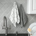 thumbnail image 5 of T-fal Solid & Checked Parquet Kitchen Towels, 2-Pack, Gray, 5 of 7