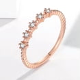thumbnail image 2 of EOEMY 3mm Rose Gold/Silver 5-Stone Cz Tail Band Women'S 925 Silver Wedding Ring Sz 4-9, 2 of 6