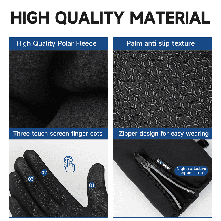 BYXAS, Outdoor Cold and Windproof Sports Gloves, Blue XL - Walmart.com