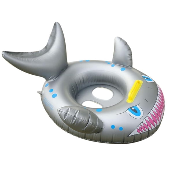Silver Shark Pool Flotadores Pvc Bebé Asiento De Baño Piscina Bebé Juguetes Shark Wild Pool Flotadores yuarrent OD012881-00