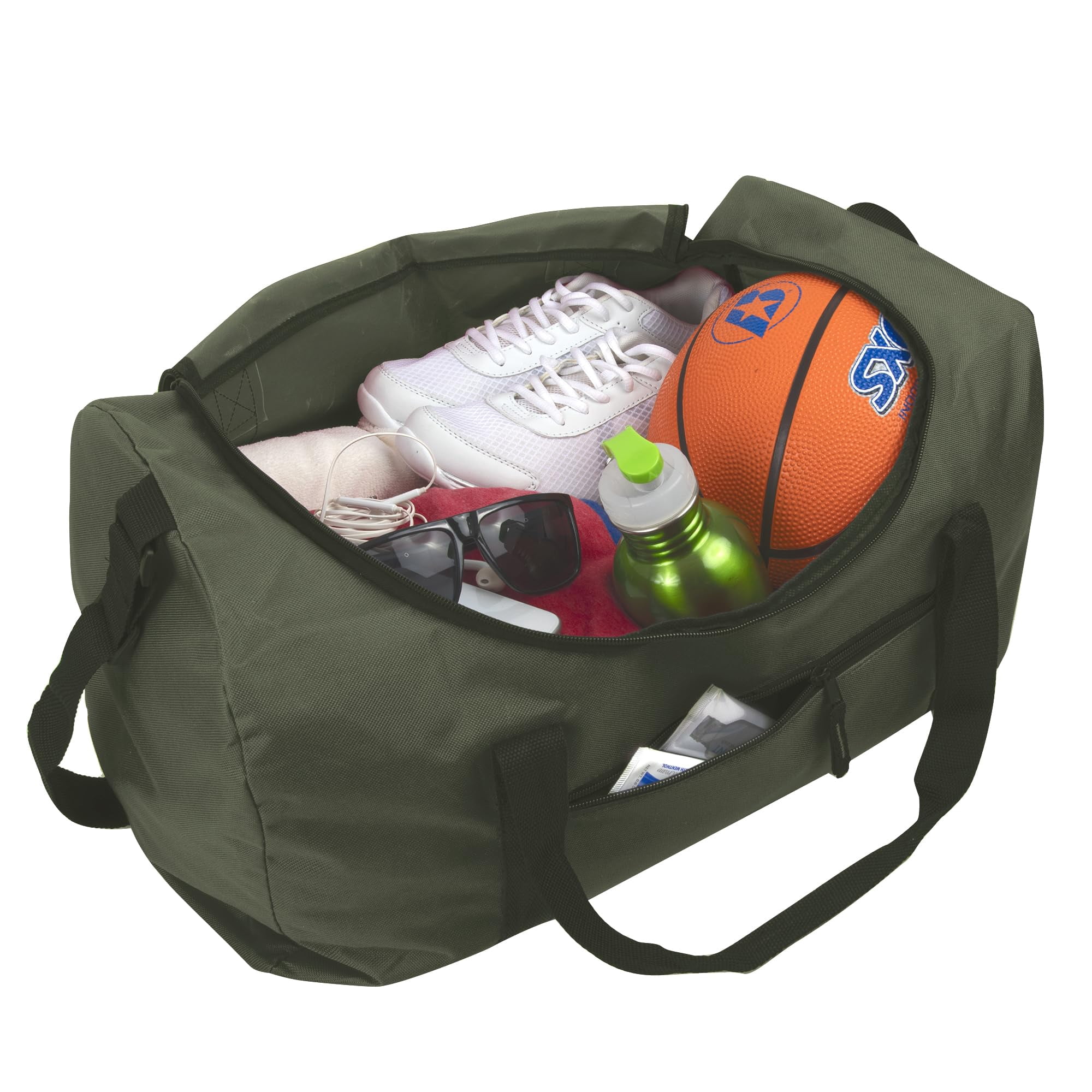 24 Pack of Bulk Wholesale 20 Inch 40 Liter Weekender Overnight Duffel Shoulder Bags for Sports, Travel and Commute in Hunter Green