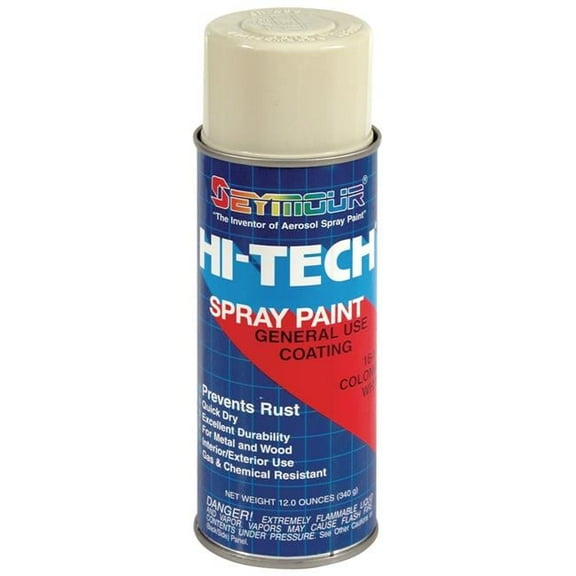 Seymour of Sycamore 16-140 16 oz Hi-Tech Enamel Spray Paint, Gloss Colonial White - Pack of 6