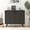 A-Black, variant on Accent Cabinet with Carving Lines, Modern Buffet Sideboard with Adjustable Shelves, Decorative Storage Cabinets for Bedroom Living Room Kitchen Office Entryway and Hallway, Walnut