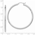 thumbnail image 3 of Real 14kt White Gold Polished 2.5mm Tube Hoop Earrings; for Adults and Teens; for Women and Men, 3 of 3