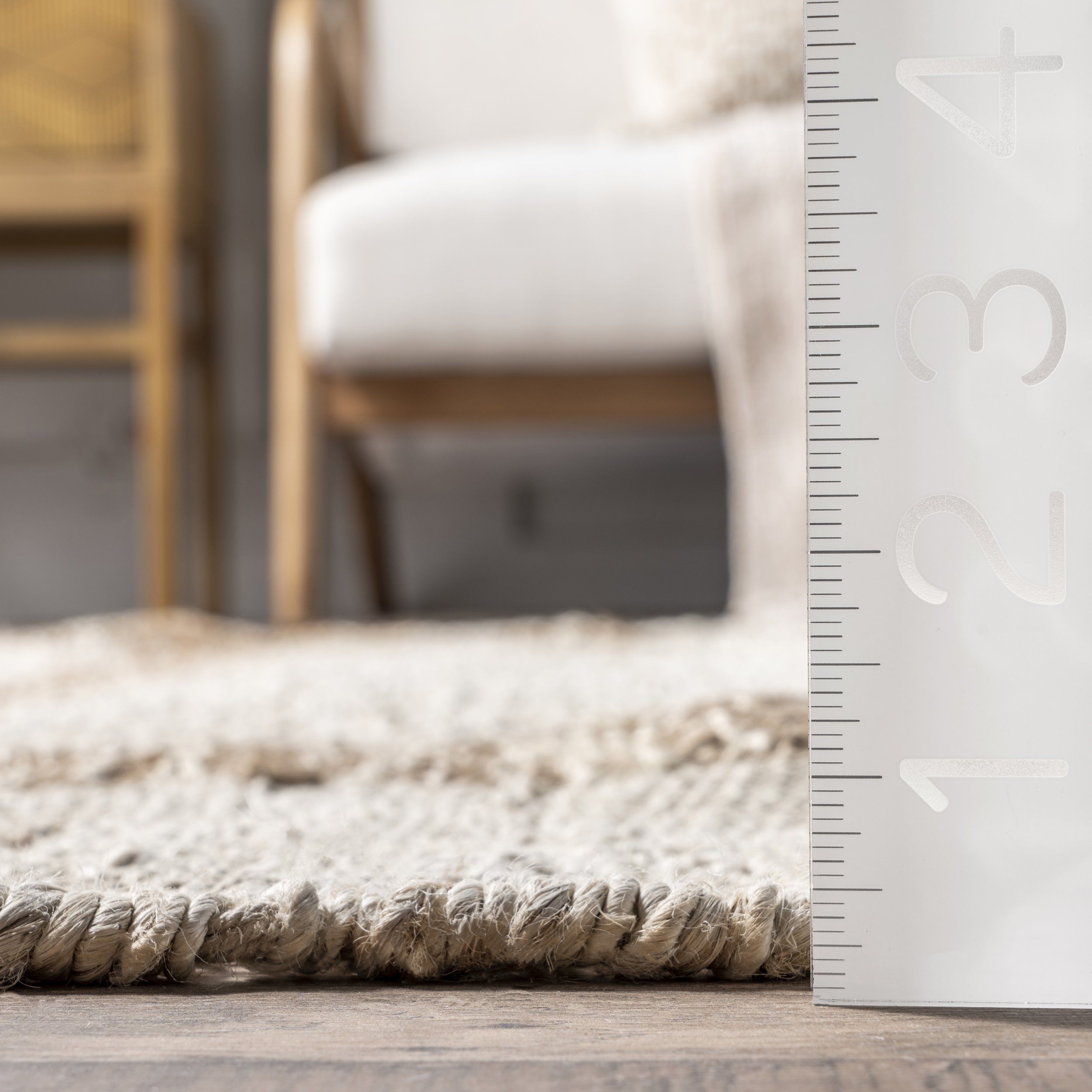 nuLOOM April Casual Stripe Jute Tassel Area Rug, 8' x 10', Natural