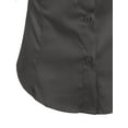 thumbnail image 5 of J. METHOD Women's Button Down Shirt 3/4 Sleeve Roll Up Stretch Collar Office Work Formal Casual Basic Blouse Top NEWT01 Charcoal S, 5 of 6