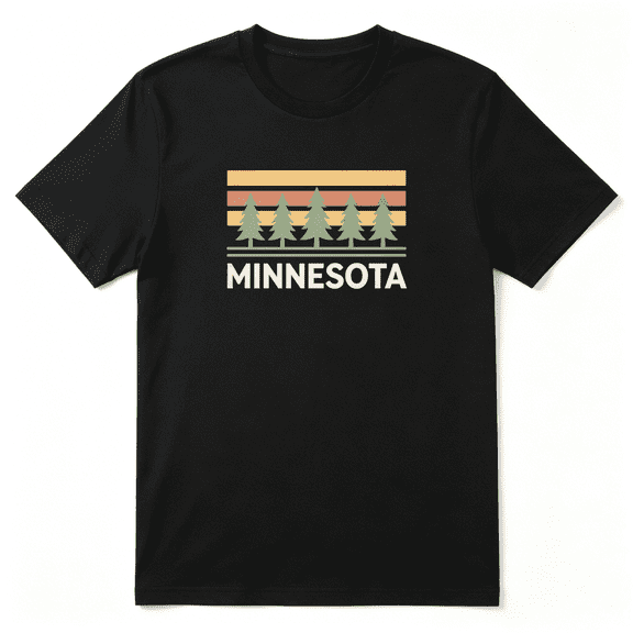 Minnesota State Pride Expression Retro Graphic Tee for Men and Women, Family Gift Family Reunion Cotton Short Sleeves T-Shirt