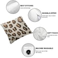 thumbnail image 6 of BANET  Decorative Throw Pillow Covers Set of 2, Soft Leopard Print Flannel Fleece Pillowcase Square Cushion Covers for Sofa Couch Bed, Brown 24x24in, 6 of 7