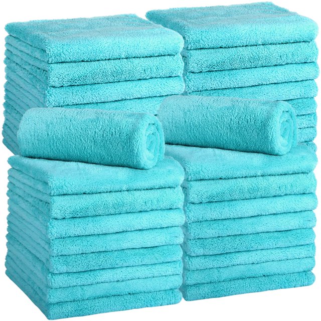 Toallas Shimeyao, 30 unidades, 500 g/m², microfibra, 41 x 41 cm, color verde azulado