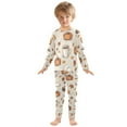 thumbnail image 6 of FORMRS Long Sleeve Top and Pants Pajama Set for Niños 2-Piece Sleepwear, Sizes 18M-8Y, Fall Pumpkin Pattern, 6 of 6