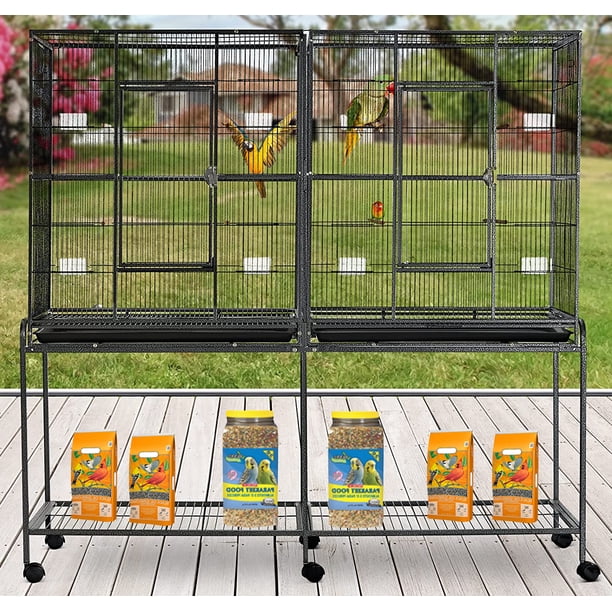 Image showcasing DOUBLE LARGE Bird Flight Tree Breeder House Breeding Cage Center ...