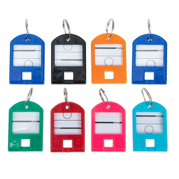 GOOHOCHY 25Pcs Assorted Color Key Tags with Rings Plastic Key Organizers Key Identifiers for Decoration