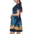 thumbnail image 2 of Fotbe Astronaut In A Space Suit On The Planet Vestido Largo de Moda para Mujer, Vestido Tipo Camiseta con Manga Corta y Estilo Casual a Rayas y Bloques de Color, 2 of 6
