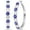Blue & White Sapphire, variant on Beyond Brilliance Silver Finish Over Brass Round Cut Blue and White Sapphire Hoop Earrings for Women