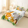 thumbnail image 2 of Manfei Lovely Tiger Giraffe Twin Comforter Sets,Zoo Animal Elephant Bedding Set,Green,Polkadot Reversible,2pcs,1 Comforter and 1 Pillowcase, 2 of 7