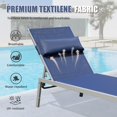 thumbnail image 2 of Patio Chaise Lounge Set Of 3, Aluminum Pool Lounge Chairs With Side Table, Outdoor Adjustable Recliner All Weather For Poolside, Beach, Yard, Balcony (Navy Blue), 2 of 6