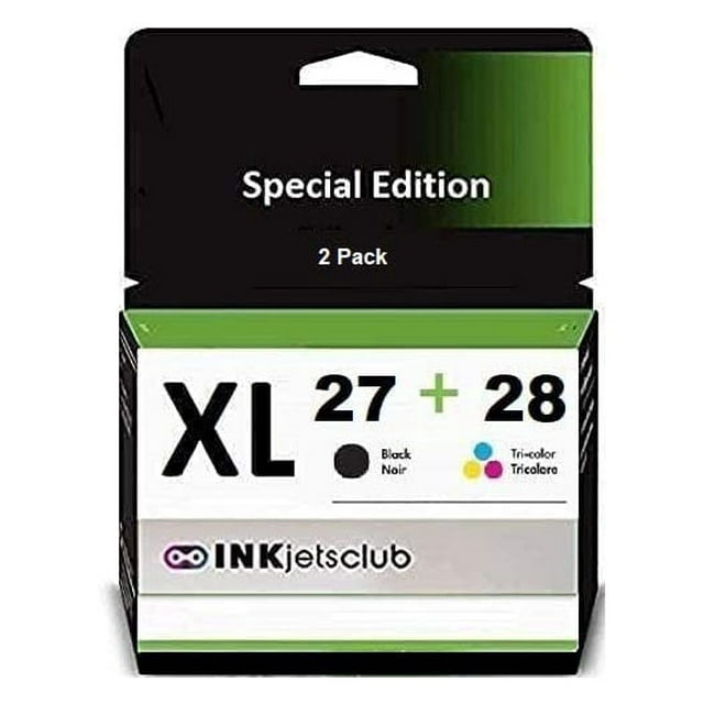 InkjetsClub Compatible Ink Cartridge Replacement for 2 Pack - HP 27 & 28 Ink Cartridge Value Pack. Includes Black and Color Compatible Ink Cartridges.