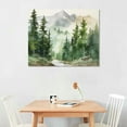 thumbnail image 2 of JRXY  Framed Canvas Print Wall Art Watercolor Mountain Forest Landscape Nature Wilderness Illustrations Modern Rustic Scenic Colorful for Living Room, Bedroom, Office picture2, 2 of 4