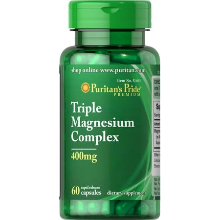 (2 pack) (2 pack) Puritan's Pride Triple Magnesium Complex 400 mg