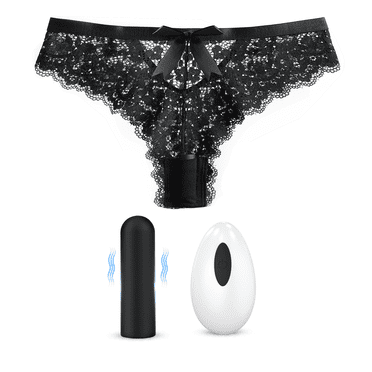 Amoochoo Remote Control Wearable Vibrator Bullet Panties, Mini Vibrator with 10 Modes, Black
